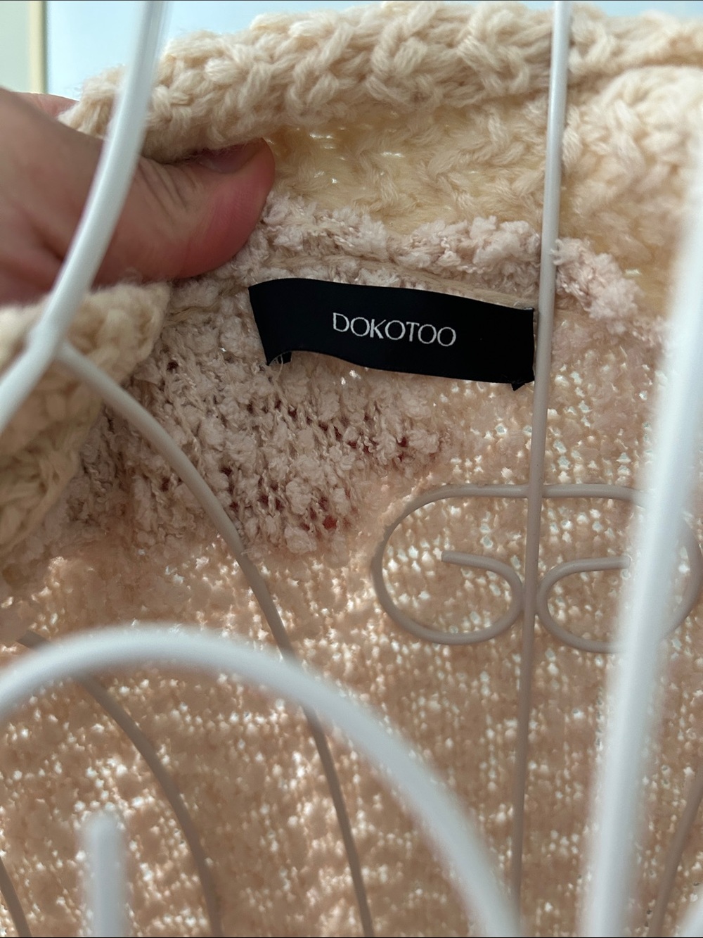 Women’s Cream Chunky Open-Front Knit Cardigan - Picture 4 of 7
